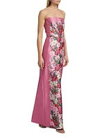 Sophia Floral Strapless Gown