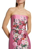 Sophia Floral Strapless Gown
