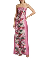 Sophia Floral Strapless Gown