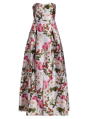 Giovanna Floral Strapless Gown