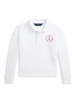 Little Girl's & Logo Long-Sleeve Polo Shirt