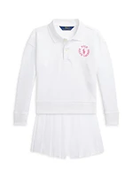 Little Girl's & Logo Long-Sleeve Polo Shirt