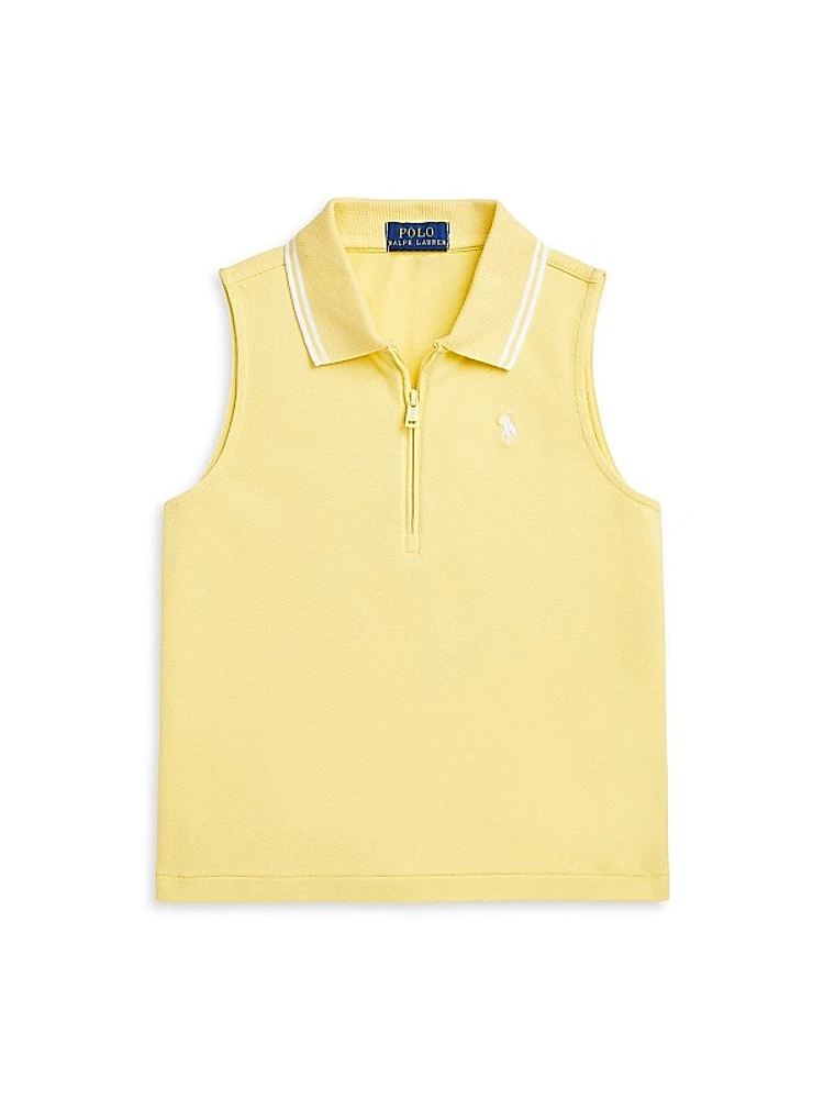 Little Girl's & Girl's Sleeveless Half-Zip Polo Shirt