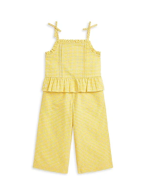 Little Girl's & Gingham Seersucker Top Pants Set