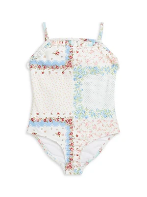 Little Girl's & Floral One-Piece Swimsuit