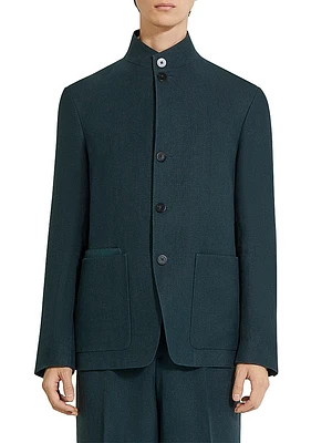 Oasi Lino Sleeveless Chore Blazer