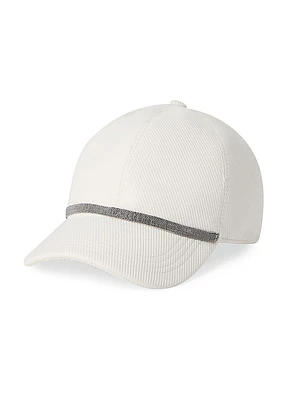 Cotton and Linen Cavalry Baseball Cap with Shiny Band