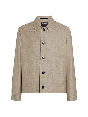 Mélange Cashmere Silk and Linen Chore Jacket