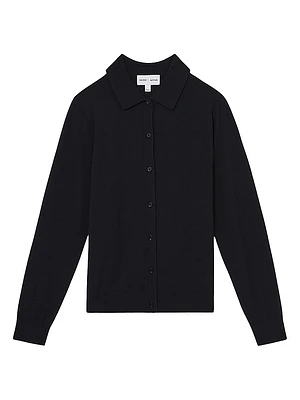 Tatum Collared Wool Cardigan