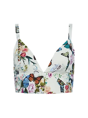 Kaori Floral Cotton-Blend Bralette