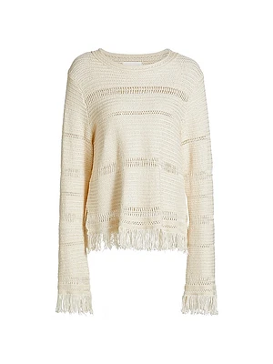 Azilis Cotton Fringe-Trim Sweater