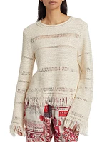 Azilis Cotton Fringe-Trim Sweater