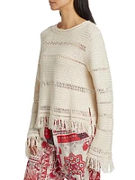 Azilis Cotton Fringe-Trim Sweater