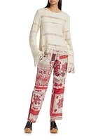Azilis Cotton Fringe-Trim Sweater