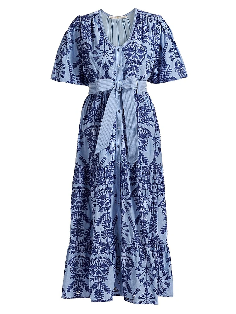 Natty Embroidered Floral Shirtdress
