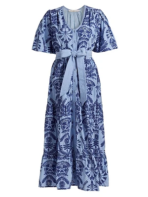 Natty Embroidered Floral Shirtdress
