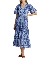 Natty Embroidered Floral Shirtdress