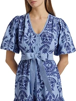 Natty Embroidered Floral Shirtdress