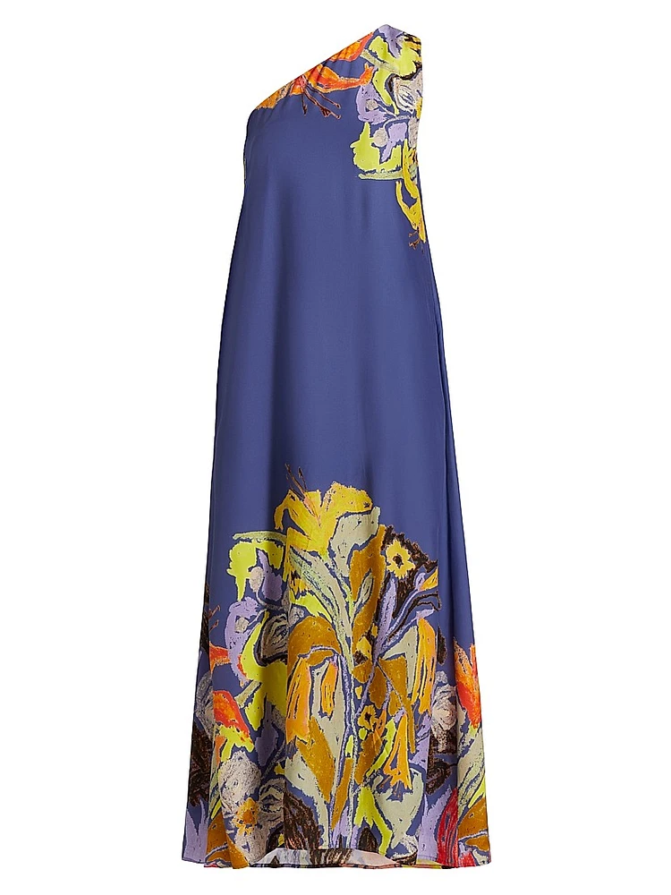 Jae Floral One-Shoulder Midi-Dress