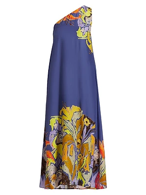 Jae Floral One-Shoulder Midi-Dress