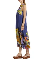 Jae Floral One-Shoulder Midi-Dress