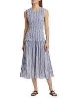 Porter Smocked Drop Waist Midi-Dress
