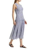 Porter Smocked Drop Waist Midi-Dress