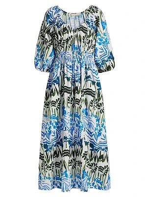 Ava Printed V-Neck Dress