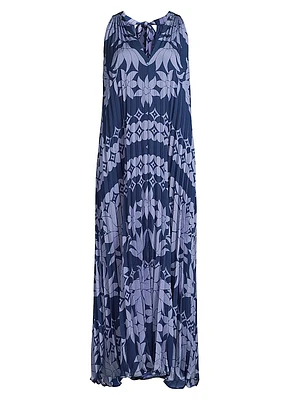 Hallie Floral Pleated Midi-Dress