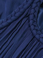 Eva Pleated Satin Maxi Dress