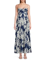 Avery Pleated Floral Maxi Dress