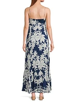 Avery Pleated Floral Maxi Dress