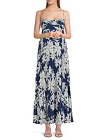 Avery Pleated Floral Maxi Dress