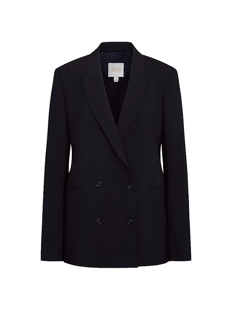 Tabitha Cotton & Wool Double-Breasted Blazer