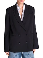 Tabitha Cotton & Wool Double-Breasted Blazer