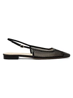 Olivia Mesh & Leather Slingback Flats