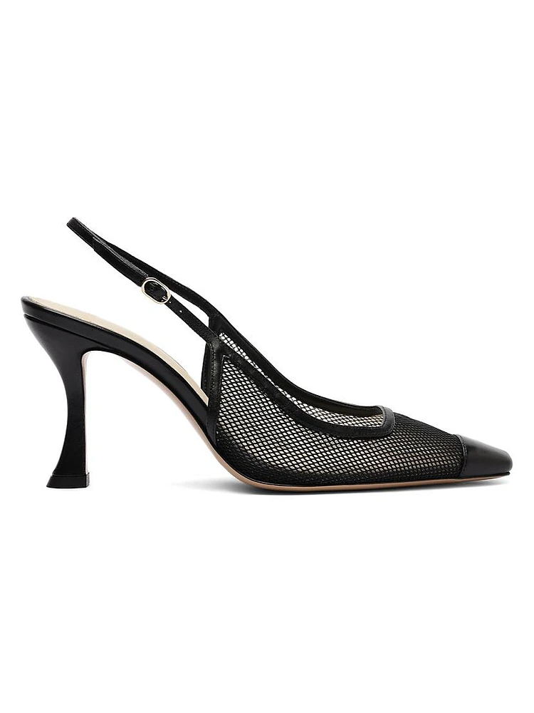 Olivia 85MM Mesh & Leather Pumps