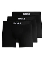 Three-Pack of Stretch-Cotton Boxer Briefs with Logos