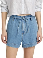 Anessa Denim Tie-Waist Shorts