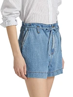 Anessa Denim Tie-Waist Shorts