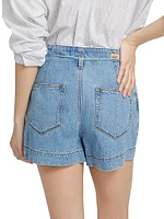 Anessa Denim Tie-Waist Shorts
