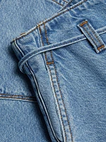 Anessa Denim Tie-Waist Shorts