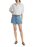 Anessa Denim Tie-Waist Shorts