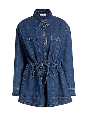 Madigan Denim Tie-Waist Romper