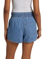 Nessie Dolphin-Hem Chambray Shorts