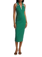 Darien Stretch-Cotton Sleeveless Midi-Dress