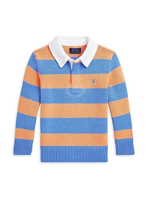Little Boy's & Striped Rugby Polo Sweater