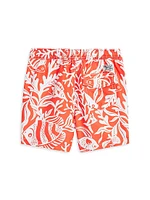 Little Boy's & Fish Print Swim Shorts