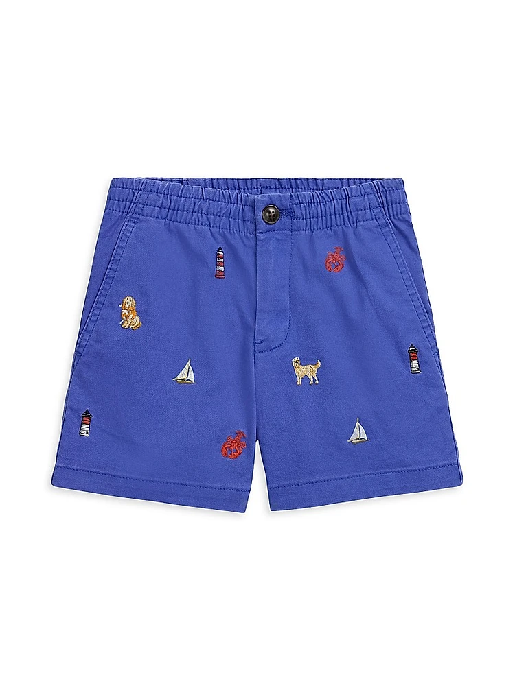 Little Boy's & Embroidered Twill Prepsters Shorts