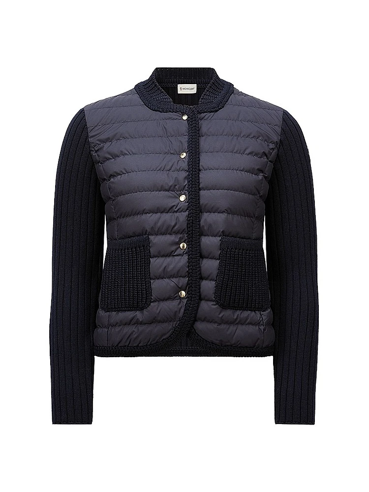 Down-Filled Cardigan Wool